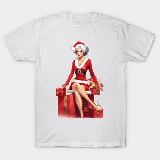 Vintage Mrs Claus T-Shirt by TooplesArt
